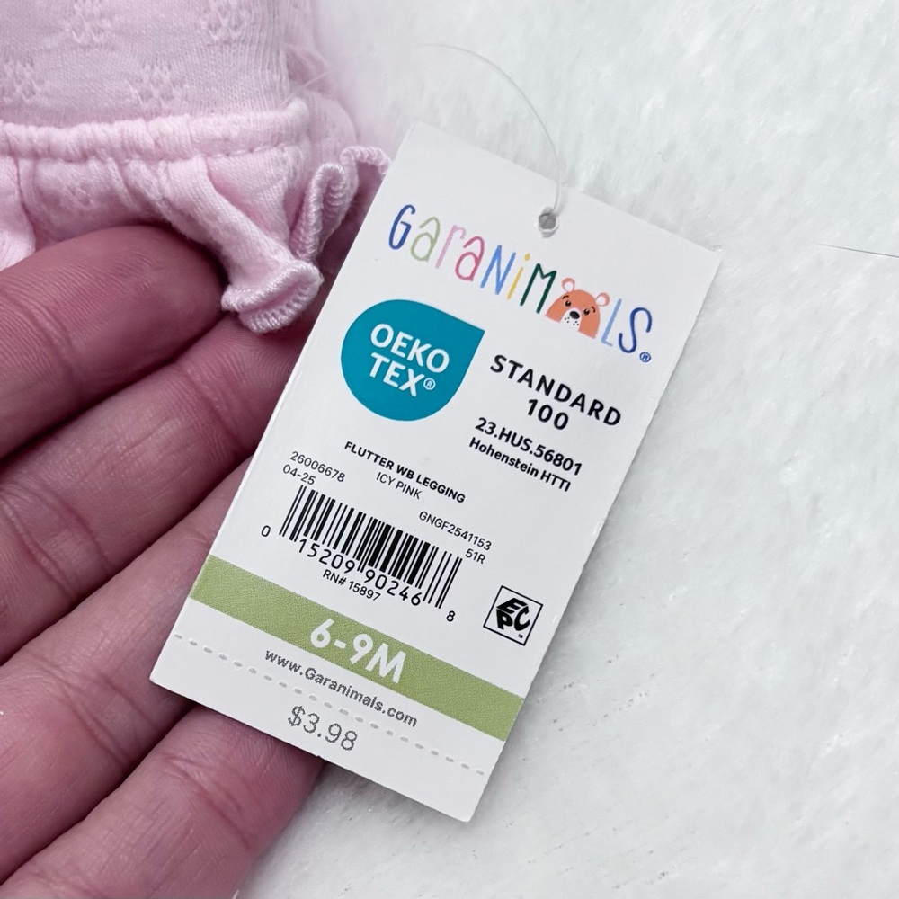 NWT Garanimals Set of Four Ruffle Baby Leggings Pastel and Floral Girl Size 6-9M - Picture 5 of 7